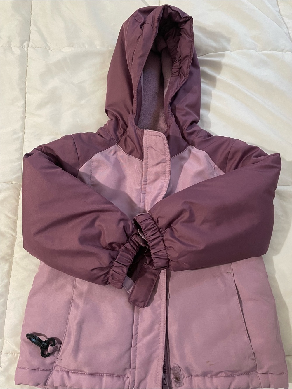 The Children's Place Two-Tone Mauve & Dusty Rose Hooded Puffer Jacket